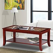 The aurora coffee table is classic contemporary elegance with a luminous 1 inch black wood vein marble top and polished stainless steel frame. Amazon Com Light Brown Natural Marble And Solid Wood Coffee Table Modern Contemporary Rectangle Cherry Finish Shelf Kitchen Dining