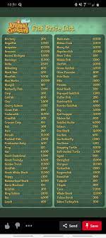 Acnh Updated Fish Prices Animal Crossing Fish Animal Crossing New Animal Crossing