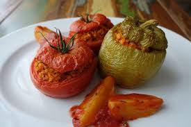 Vegan Mediterran Gemista Hauptspeise Lebensmittel Essen Einfache Gerichte