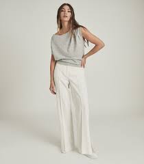 Get on top of your wardrobe with our selection of fabulous women's tops on sale! Olivia Grey Marl Asymmetric Fine Knit Top Reiss