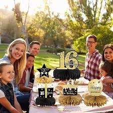 Placemats seem to be an obvious choice, but are sometimes missing from modern table arrangements. Buy 9 Pieces 16th Birthday Decoration 16th Birthday Centerpieces For Tables Decorations Cheers To 16 Years Honeycomb Table Topper For Men And Women Sixteen Years Birthday Party Decoration Supplies 16th Online In Turkey