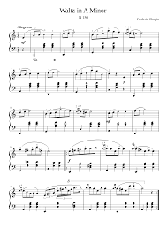 Waltz số 19 cung la thứ (chopin). Chopin Waltz In A Minor Sheet Music For Piano Solo Musescore Com