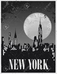 You can choose the image format you need and install it on absolutely any device, be it a smartphone, phone, tablet, computer or laptop. Poster Of A Night In New York Against The Backdrop Of A Full New York Poster City Backdrop City Drawing
