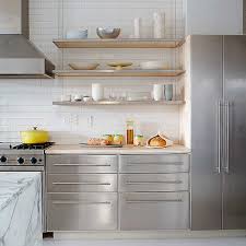 This is also a really innovative way to counteract the potential visual weight of using black in a small space. Suspended Kitchen Shelves Design Ideas