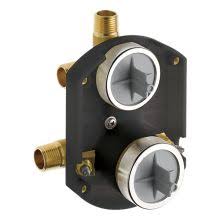 If the model has an hf in it, then it means high flow and can only be used on a shower only application. Delta R10000 Unwshf N A Universal Mixing Rough In Valve With Service Stops 1 2 Npt Male Thread With 1 2 C W T Female Sweat Box Model High Flow Shower Only Faucetdirect Com