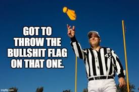 GOT TO THROW THE BULLSHIT FLAG ON THAT ...