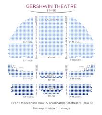 seating chart for gershwin theater wicked nyc seating chart