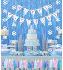 Ask all your guests to wear white or light blue clothes for the party. Frozen Party Supplies Winter Wonderland Onederland Theme Birthday Decoration Backdrop Snowflake Hanging Decorations Birthday Banner And Tassel Garland Set For 1st 2 3 4 5 6 Years Old Boy Girl Party Buy