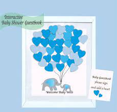 Elephant Baby Shower Baby Shower Guest Book Elephant Balloon Baby Shower Guest Book Alternative Baby Shower Guest Book Baby Shower Balloons Boy