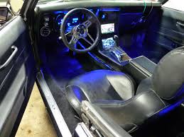 1968 Camaro Ls3 Restomod Interior Blue Digital Gauges Kenwood Dnn 990 W Wifi And Navigation Kenwood Amp And 12 J 1968 Camaro Custom Consoles Digital Gauge