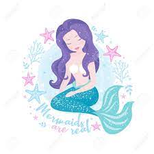 Maybe you would like to learn more about one of these? Beautiful Mermaid With Purple Hair On White Background For T Royalty Free Cliparts Vectors And Stock Illustration Image 137762953