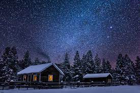 The new porch on my off grid log cabin is my favorite spot on the homestead. Snow Covered Log Cabin On A Star Covered Night Photo By Brian Powers Click Community Blog Helping You Take Better Pictures One Day At A Time