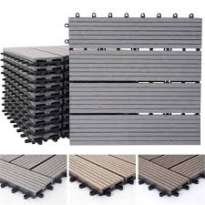 1qm Wpc Holz Fliesen Rhone Bodenfliesen Balkon Terrasse 11 Stuck Je 30x30cm Wpc Holz Balkonboden Wpc Fliesen