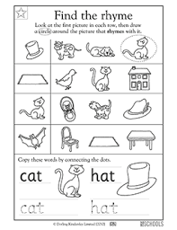 Rhyming Words Cat And Hat Kindergarten Preschool Reading Writing Worksheet Greatschools Rhyming Words Preschool Reading Rhyming Activities