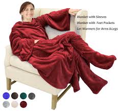 Get the best deals on fleece blankets. Fleece Blanket Wearable With Sleeves Foot Pockets For Men And Women Micro Plush Wrap Sleeved Throw Blanket Robe Multi Colors 75 X53 By Catalonia Walmart Com Walmart Com