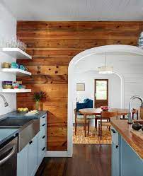 This gorgeous kitchen uses pale blues to the fullest effect. 24 Must See Decor Ideas To Make Your Kitchen Wall Looks Amazing Small Bungalow Home Kitchen Remodel