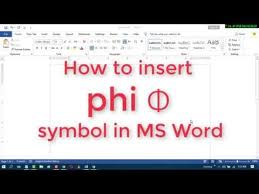 How To Insert Phi F Symbol In Ms Word Ms Word Words Symbols