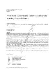 Most cases of lung cancer are associated with. Pdf Identification Of Cancer Mesothelioma Disease Using Logistic Regression And Association Rule