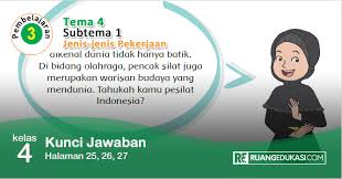 Kunci Jawaban Buku Tematik Kelas 4 Tema 4 Berbagai Pekerjaan Kurikulum 2013 Kunci Buku Kurikulum