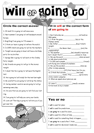 Present Continuous And Going To For Future Plans Exercises Pdf Future Tense Will Or Going To Review Learn English English Verbs English Language Teaching