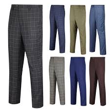 And best of all, it won't cost you a fortune to score a pair. Mens Formal Suit Trousers Vintage Style Check Tailored Fit Smart Dress Pants Ebay