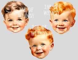 Aquarell Vintage Baby Boy Gesicht Clipart Retro Baby Shower PNG digitale  Bild-Downloads für die Kartenherstellung Scrapbook Junk Journal  Papierhandwerk