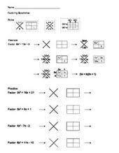 Factoring Quadratic Expressions Using X Box Method This Worksheet Has A Step By Step Example On How To Use Quadratics Solving Quadratics Factoring Quadratics