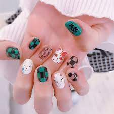 鬼滅の刃 nail nails nailart ネイル 美甲 ネイルアート ネイル 紫 ネイル 痛ネイル