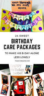 Boyfriend Birthday Care Package Ideas 24 Care Packages To Make His Birthday Alone Less Lonely Todaywedate Com Birthday Gift For Boyfri Birthday Care Packages Diy Gifts For Him Boyfriend Birthday