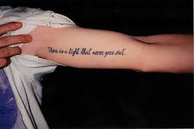 There Is A Light That Never Goes Out Picture On Visualizeus Typography Tattoo Tattoos Text Tattoo
