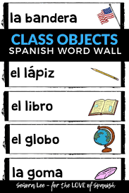 Spanish Word Wall Learn The Names Of School Supplies In Spanish This Word Wall Include Spanish Teacher Resources Spanish Classroom Objects Spanish Word Wall