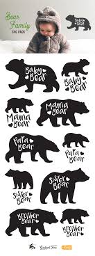 Bear Family Svg Vector Pack Bear Silhouette Baby Art Projects Bear