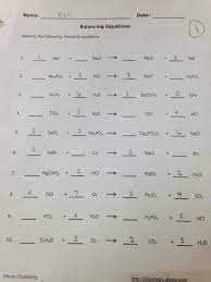 Before attempting to balance the equations, you must first convert the compound names into the correct chemical. Chemistry Balancing Equations Answers Vtwctr