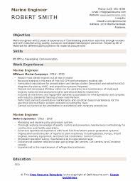 Marine engineers design, assemble and maintain the mechanical parts of watercrafts. Marine Engineer Resume Samples Qwikresume