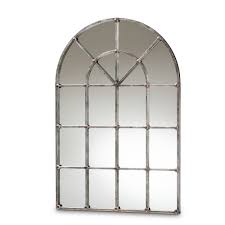 Arched mirrors and window pane mirrors to add a statement to your living area. Baxton Studio Newman Vintage Farmhouse Antique Silver Finished Arched Window Accent Wall Mirror