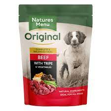 Natures Menu Original Adult Beef Tripe Wet Dog Food Pouches 8 X 300g At Fetch Co Uk The Online Pet Store