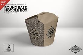 Download Round Base Noodle Box Mockup Packaging Template Food Box Packaging Box Mockup