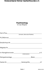 Kreisverband Kolner Gartenfreunde E V Pachtvertrag Pdf Kostenfreier Download