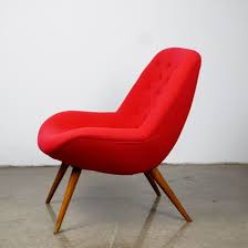 Go online and do a search for mid century modern furniture and the list you will find contains site after site of. Austrian Midcentury Red Bucket Lounge Or Cocktail Chair With Walnut Legs