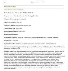 It is displayed next to the company names on the public register of companies. China Company Search