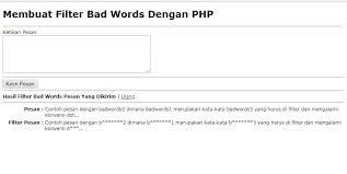 Membuat Filter Bad Words Dengan Php Belajar Webpedia