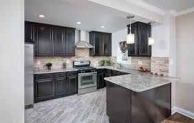 27 Small Kitchens With Dark Cabinets Design Ideas In 2020 Light Grey Kitchens Dark Kitchen Cabinets Dark Cabinets