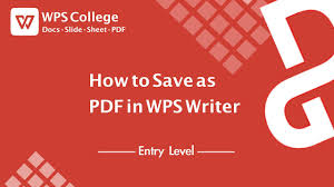 Wps Office Pdf 1 4 How To Save As Pdf In Wps Writer Tutorial Youtube