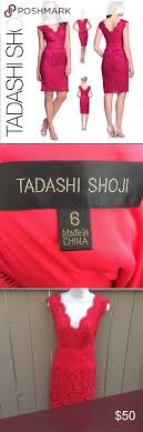 Tadashi Shoji Lace Red Dress Size 6 Size 6 This Brand Runs
