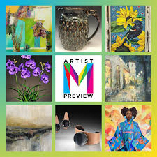 2024 MCAC ARTIST PREVIEW ▪️ Lorri Kelly, Painting, Chattanooga, TN  @artbylorrikelly • Robert Martindale, Clay, Russellville, AL  @palmtreepotterynet • Penny Dobson, 2D Mixed Media, Northport, AL  @pennydobsonart • Gracelynn Tamrak, Sculpture, Ballwin,