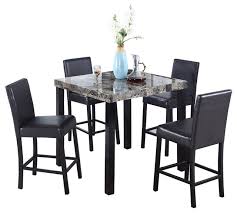Black counter height dining room table sets. Melissa 5 Piece Marble Counter Height Set Transitional Dining Sets By Furniture Import Export Inc Houzz