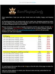 Grab yours before it's gone forever. Rareplayingcards Com Shipping Announcement Milled