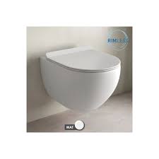 Wc suspendu en céramique dimensions du produit : Wc Suspendu Rimless Compact Blanc Mat Abattant Vera En 2021 Wc Suspendu Abattant Suspendu