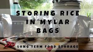 Some like to buy the size to fit 5 gallon buckets and pour all the rice in at once to make the job easier. Storing Rice In Mylar Bags Long Term Food Storage Youtube