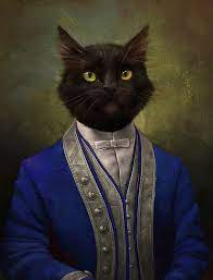 Pin By Brandon Register Watford On Anthropomorphic Cat Portraits Cat Portrait Painting Fancy Cats